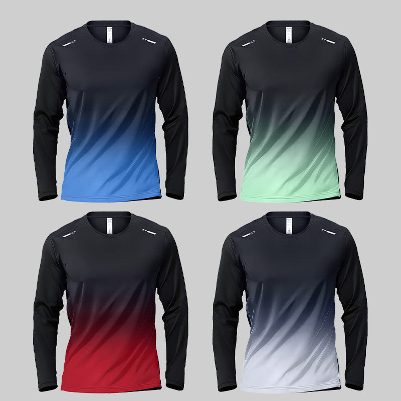 Men'S Athletic Long-Sleeve T-Shirts for All Seasons, Quick-Dry Outdoor Wear, Breathable for Running And Training, Casual Fitness Tops