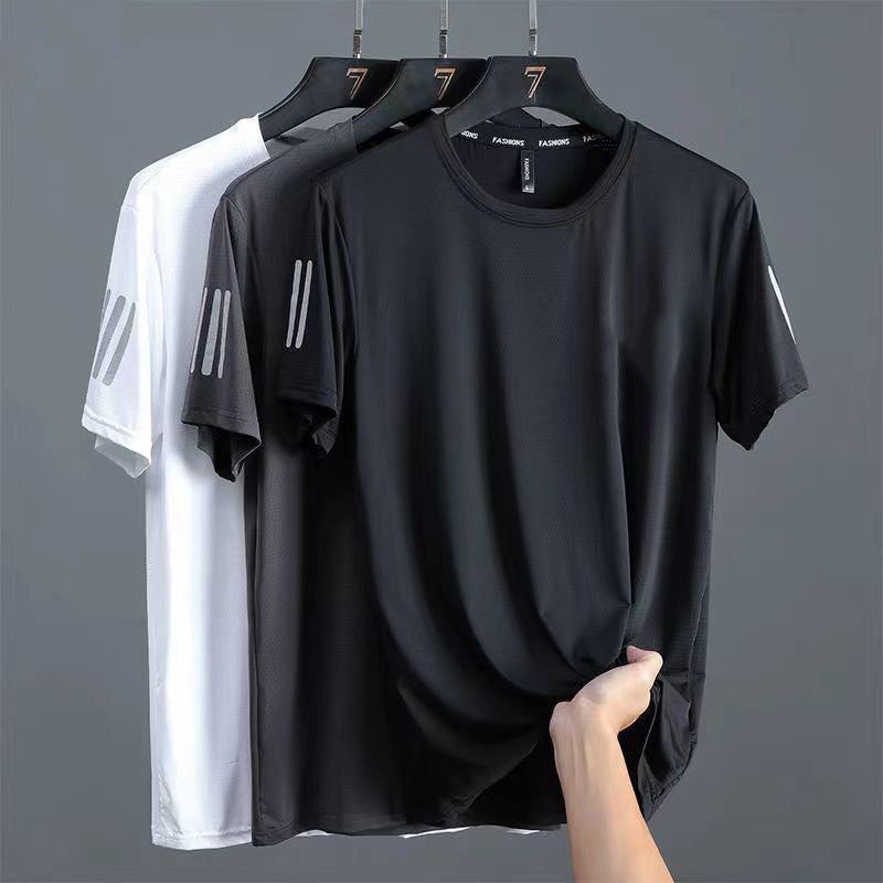 Men's Ultra-Breathable Mesh Reflective Crew Neck T-Shirt | Quick Dry Performance Tee for Running, Gym & Daily Wear