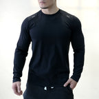 Men's Crew Neck Quick Dry Long Sleeve Workout T-Shirt | Reflective Moisture Wicking Athletic Top for Gym, Running & Fitness