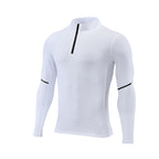 Men's 1/4 Zip Compression Long Sleeve Shirt | Quick Dry Moisture Wicking Athletic Top for Running, Gym, Cycling & Training