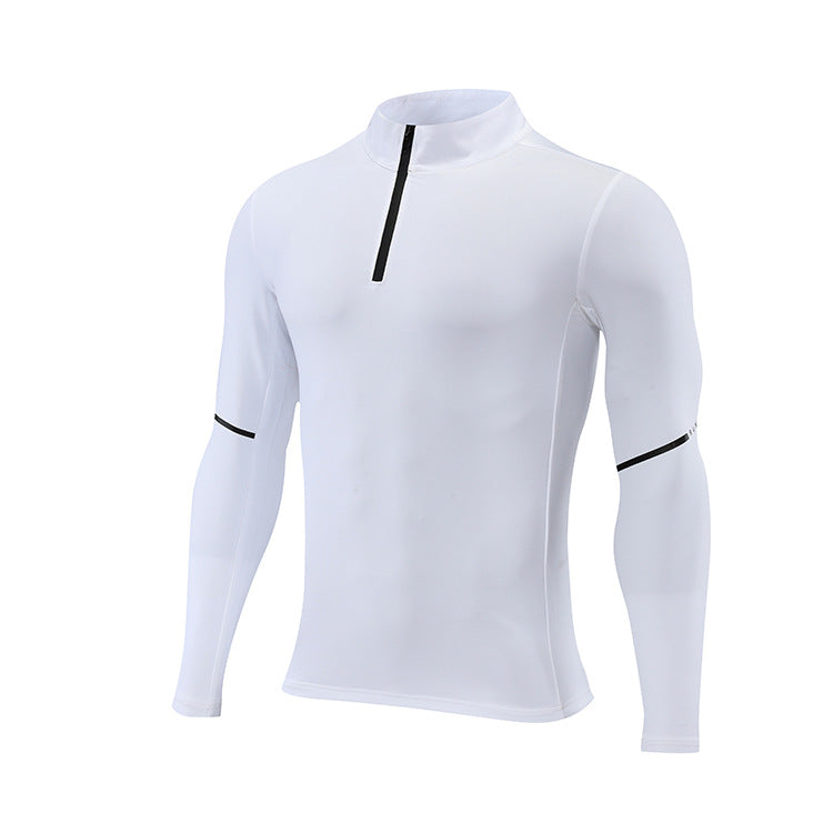 Men's 1/4 Zip Compression Long Sleeve Shirt | Quick Dry Moisture Wicking Athletic Top for Running, Gym, Cycling & Training