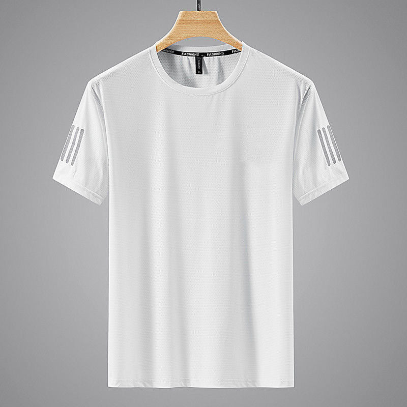 Men's Ultra-Breathable Mesh Reflective Crew Neck T-Shirt | Quick Dry Performance Tee for Running, Gym & Daily Wear
