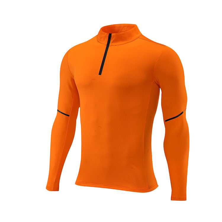 Men's 1/4 Zip Compression Long Sleeve Shirt | Quick Dry Moisture Wicking Athletic Top for Running, Gym, Cycling & Training