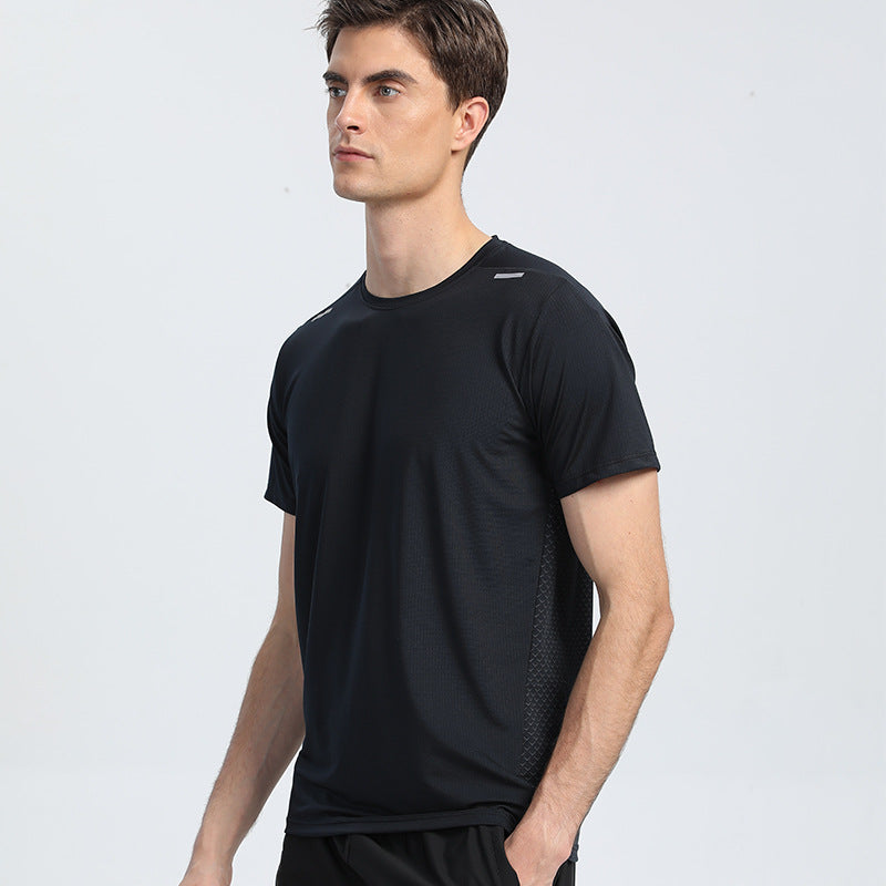 Men's Quick Dry Mesh Athletic T-Shirt | Breathable Raglan Sleeve Running Tee for Gym Workout Training Main image