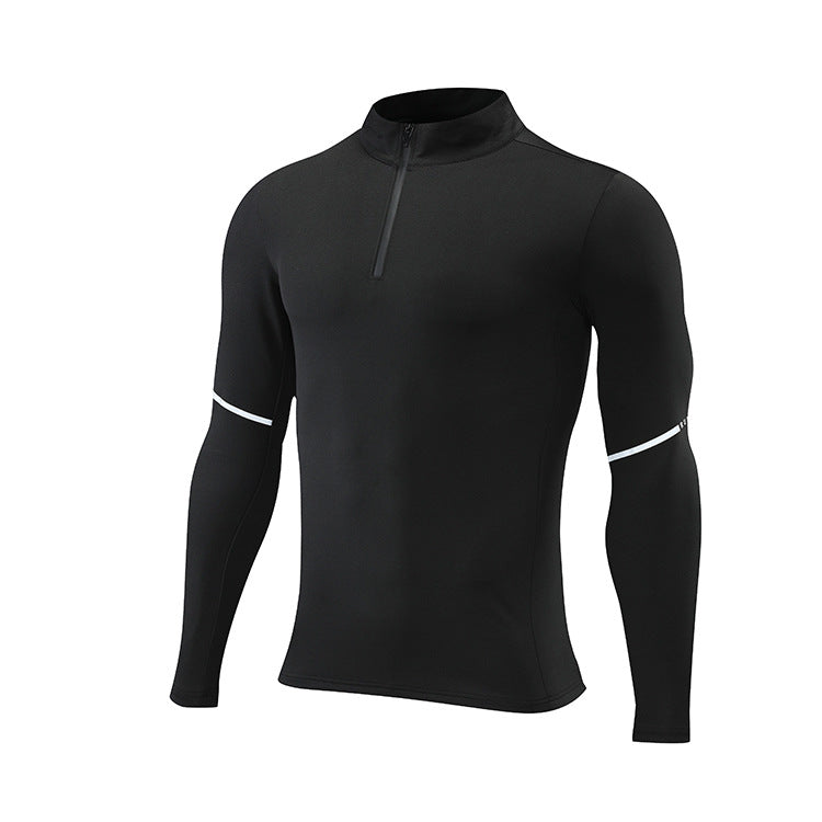 Men's 1/4 Zip Compression Long Sleeve Shirt | Quick Dry Moisture Wicking Athletic Top for Running, Gym, Cycling & Training