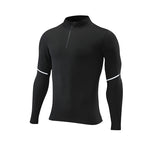 Men's 1/4 Zip Compression Long Sleeve Shirt | Quick Dry Moisture Wicking Athletic Top for Running, Gym, Cycling & Training