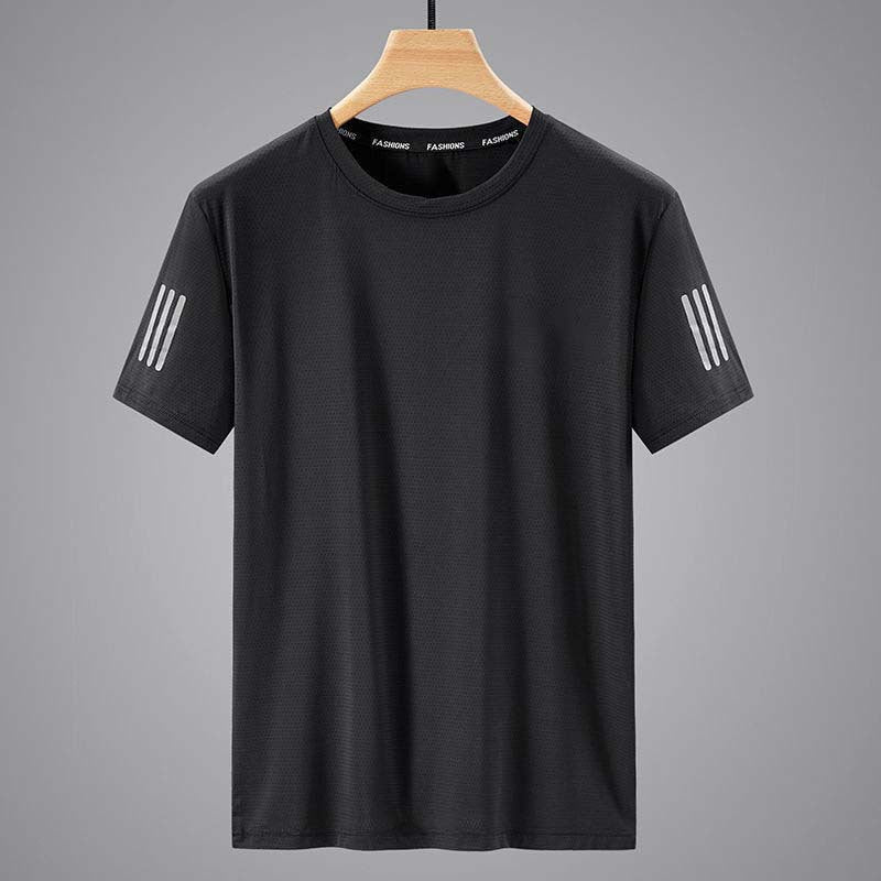 Men's Ultra-Breathable Mesh Reflective Crew Neck T-Shirt | Quick Dry Performance Tee for Running, Gym & Daily Wear