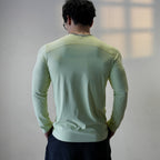 Men's Crew Neck Quick Dry Long Sleeve Workout T-Shirt | Reflective Moisture Wicking Athletic Top for Gym, Running & Fitness