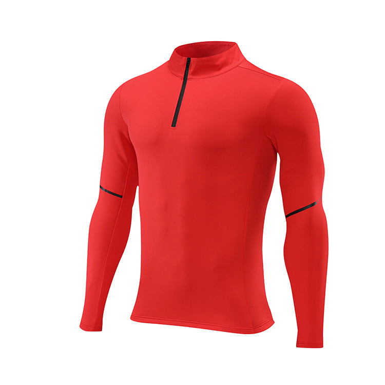Men's 1/4 Zip Compression Long Sleeve Shirt | Quick Dry Moisture Wicking Athletic Top for Running, Gym, Cycling & Training