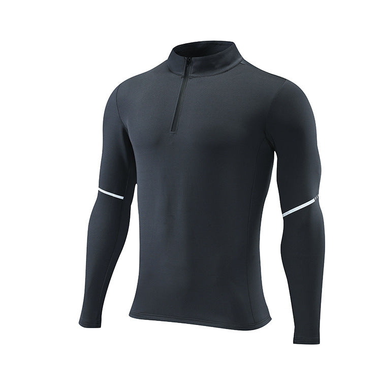 Men's 1/4 Zip Compression Long Sleeve Shirt | Quick Dry Moisture Wicking Athletic Top for Running, Gym, Cycling & Training