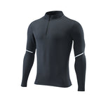 Men's 1/4 Zip Compression Long Sleeve Shirt | Quick Dry Moisture Wicking Athletic Top for Running, Gym, Cycling & Training