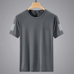 Men's Ultra-Breathable Mesh Reflective Crew Neck T-Shirt | Quick Dry Performance Tee for Running, Gym & Daily Wear