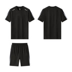 Men's Quick-Dry Running Set | Reflective Stripe Athletic Outfit | Gym & Jogging Sportswear