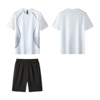 Men's Performance Running Outfit - Quick Dry Tee & Shorts Set for Gym & Outdoor Sports