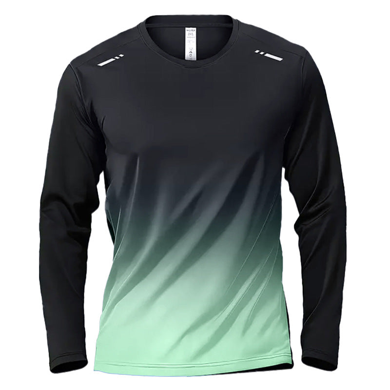 Men'S Athletic Long-Sleeve T-Shirts for All Seasons, Quick-Dry Outdoor Wear, Breathable for Running And Training, Casual Fitness Tops