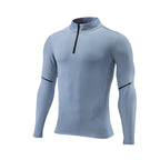 Men's 1/4 Zip Compression Long Sleeve Shirt | Quick Dry Moisture Wicking Athletic Top for Running, Gym, Cycling & Training
