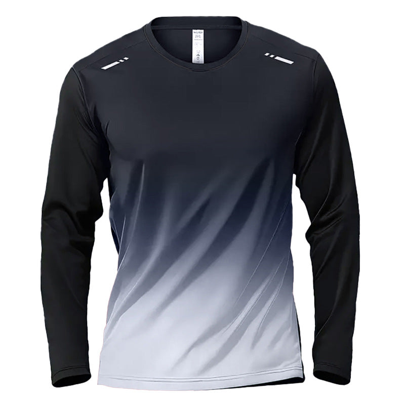 Men'S Athletic Long-Sleeve T-Shirts for All Seasons, Quick-Dry Outdoor Wear, Breathable for Running And Training, Casual Fitness Tops