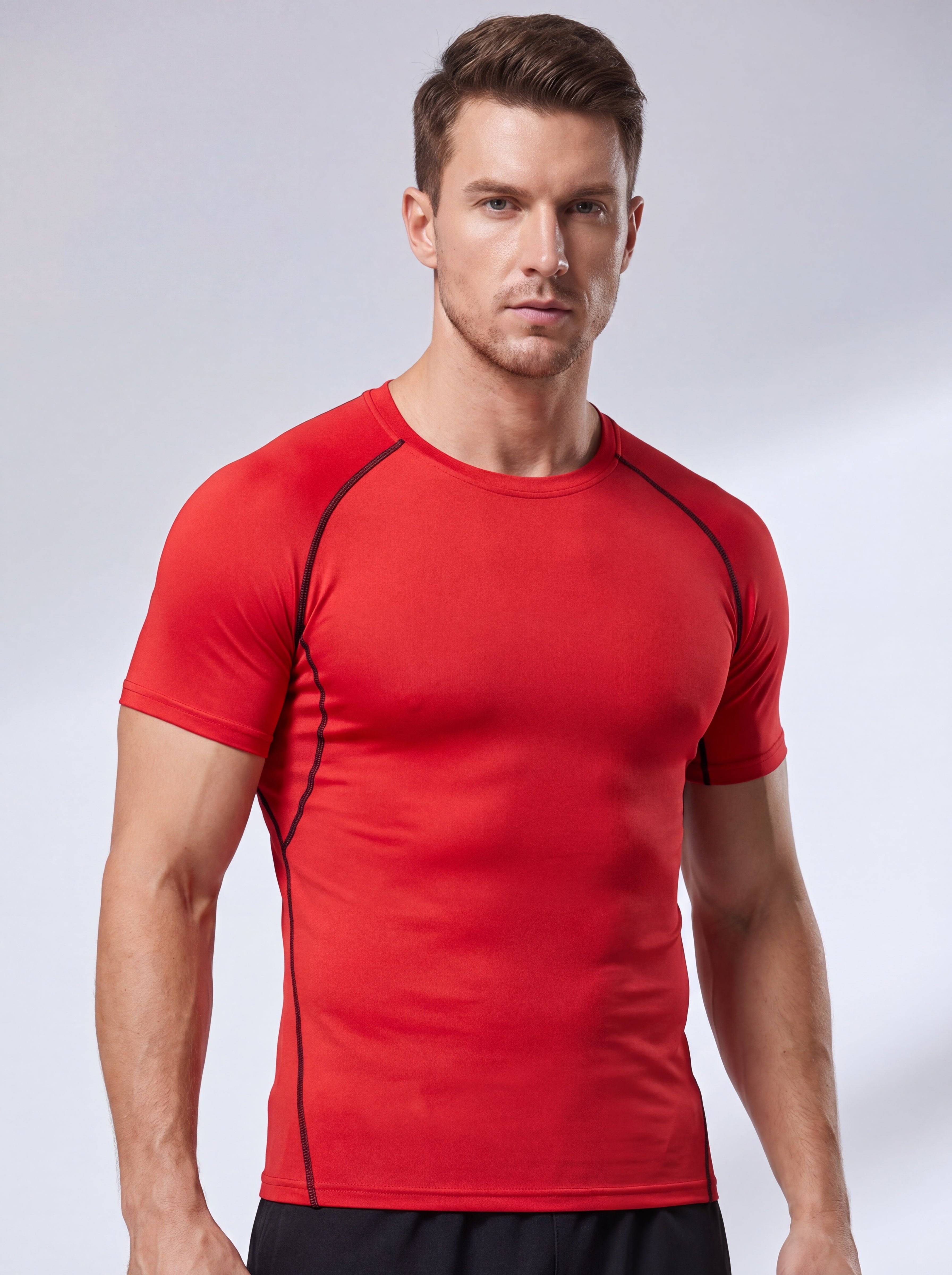 Men’s Compression Athletic T-Shirt – Quick-Dry Breathable Workout Top for Gym, Running & Training