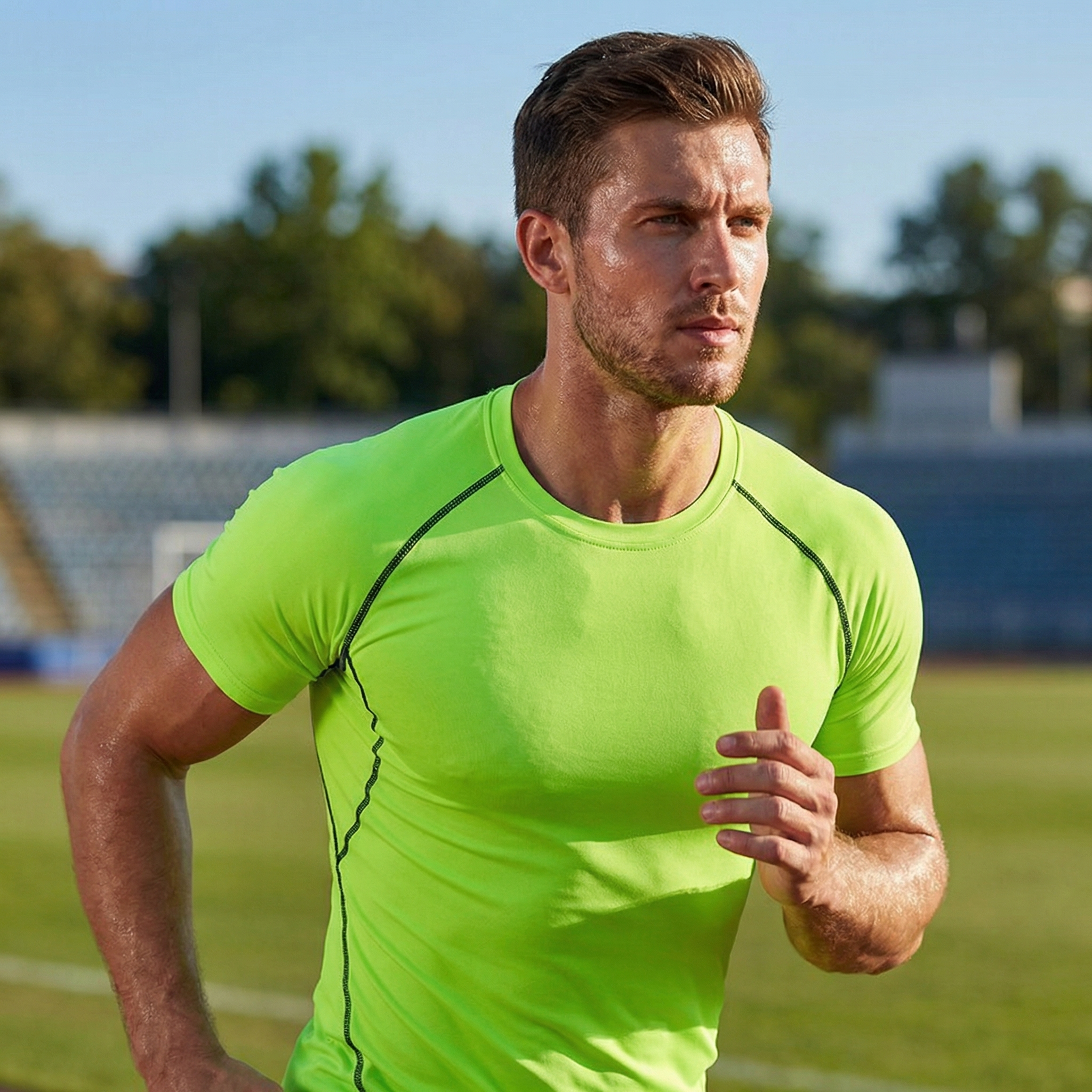 Men’s Compression Athletic T-Shirt – Quick-Dry Breathable Workout Top for Gym, Running & Training