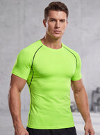 Men’s Compression Athletic T-Shirt – Quick-Dry Breathable Workout Top for Gym, Running & Training